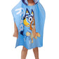 Jay Franco Bluey Piggyback Bath/Pool/Beach Hooded Poncho - Super Soft & Absorbent Cotton Towel, Measures 22 X 22 Inches (Officia