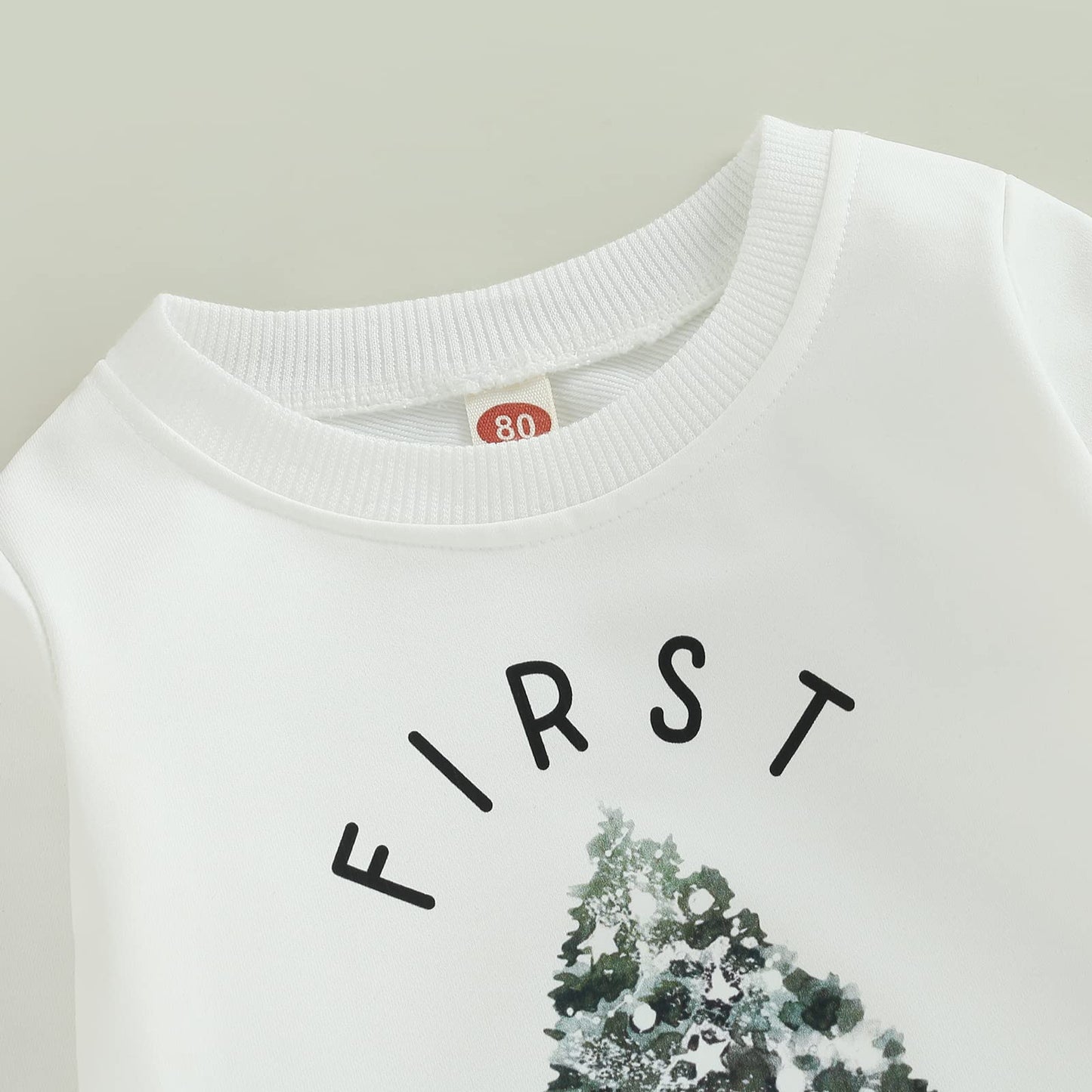 Kuriozud Newborn Baby Boy Girl First Christmas Outfit Cute Tree Sweatshirt Romper Oversized Sweater Tops Fall Winter Clothes (Fi
