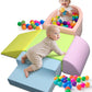 Auksay Baby Climbing Blocks, Soft Play Set for Crawling Baby 6-12 Months, Anti-Slip Particles Bottom & hook and loop Connectors,