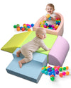 Auksay Baby Climbing Blocks, Soft Play Set for Crawling Baby 6-12 Months, Anti-Slip Particles Bottom & hook and loop Connectors,
