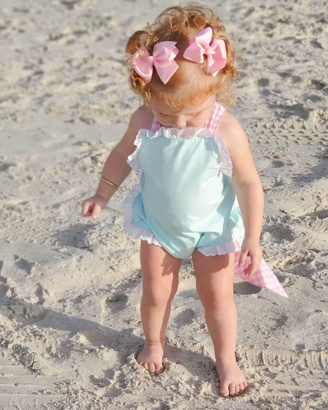 Wee Ones Girls' Classic French Satin Hair Bow On A Weestay Clip With A Knot Wrap Center, Small, Ecru