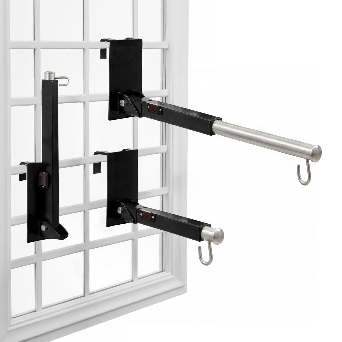 Beetot Baby Window Cradle Hanger | Stainless Steel Metal Rod | Weight Support Up To 20Kg | Black (Foldable Plate, 80Cm)