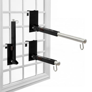 Beetot Baby Window Cradle Hanger | Stainless Steel Metal Rod | Weight Support Up To 20Kg | Black (Foldable Plate, 80Cm)