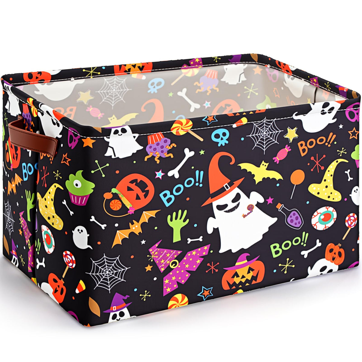 Seeloowy Halloween Boo Basket Spooky Ghost Halloween Laundry Basket Gift