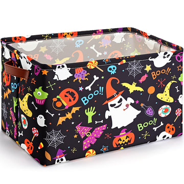 Seeloowy Halloween Boo Basket Spooky Ghost Halloween Laundry Basket Gift