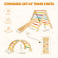 Cozibb Pikler Triangle Set, 5 In 1 Large Wooden Montessori Climbing Toys (Rainbow, Large: 3-6+ Years)
