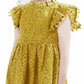 2Bunnies Girl Baby Toddler Vintage Lace Pom Pom Flutter Sleeve Easter Birthday Outfit Dress (Mustard, 3T)
