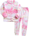 Vaenait Baby Kids Junior 100% Cotton Sleepwear Pajamas 2Pcs Set Tiedye-Pinkyellow-254 S