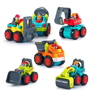 HOLA Toys for 1 2 Year Old Boy Birthday Gifts - 6 PCS 4WD Friction-Powered Toddler Boy Trucks, Mini Car Toddler Toy 1-2 Early Ed
