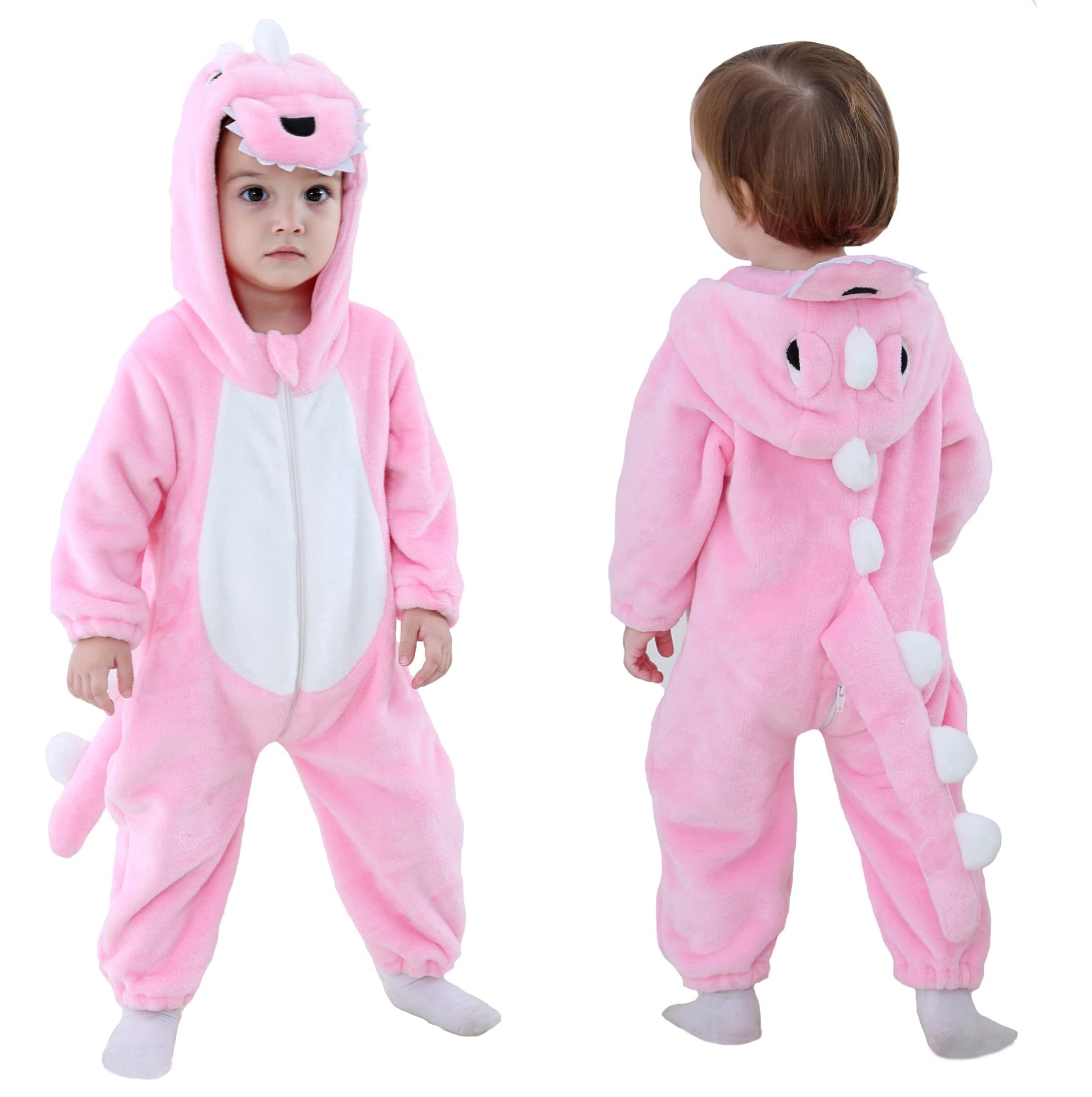 Tonwhar Kids' And Toddlers' Infant Tiger Dinosaur Animal Fancy Dress Costume Outfit Hooded Romper Jumpsuit (3.5-4.5 Years/Height