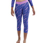 Speedo Girls Endurance 10 High Chlorine Resistant UPF 40+ Sun Protection Hyperboom Printed Capri  Sweet Purple & True Cobalt