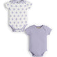 MONICA + ANDY Short Sleeve Jack & Jill Bodysuit 2-Pack, Newborn Size, Sweet Violets, 100% Organic Baby Clothes for Girls & Boys,