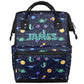 SPYORBKX Dinosaur-Diaper-Backpack for Baby Boys Waterproof Nappy Backpack for Mom Dad Dark Blue Baby Boys Diaper-Bag to Print Na
