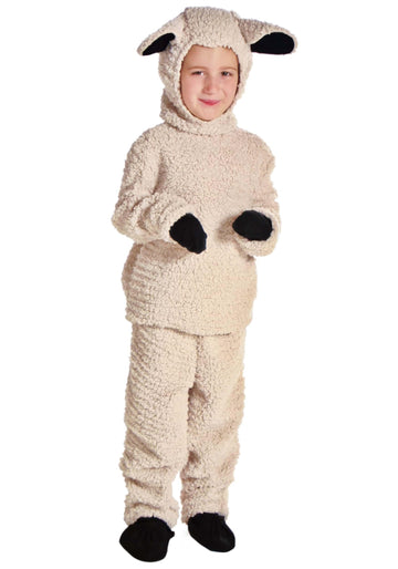 Fun Costumes Wooly White Sheep Kid'S | Cute Hooded Little Lamb Farm Animal Outfits With Mittens And Shoe Covers - Xs