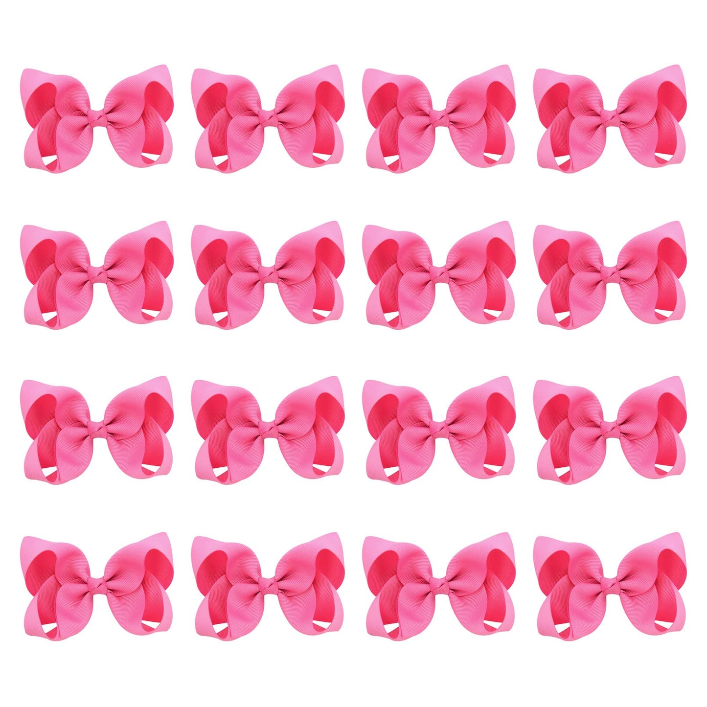 Deeka 16 Pcs 4' Hand-Made Hair Bow Grosgrain Ribbon Solid Color Hair Bow Alligator Clips Hair Accessories For Little Teen Toddl