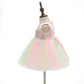 Weileenice Peach Pink Baby Girls Dress Rainbow Tulle Lace Embroidery Beads Toddler Pageant Wedding Party 1St Birthday Tutu Dress
