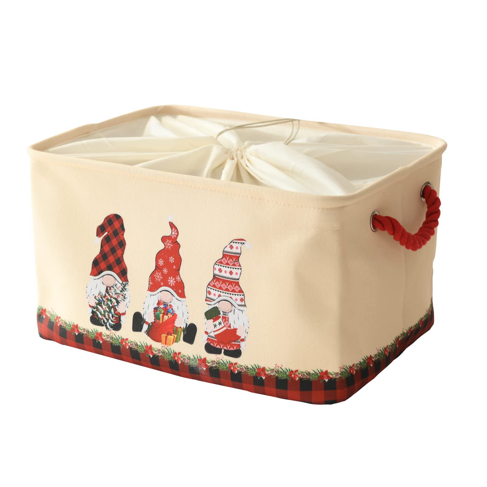 Inough Christmas Baskets For Gifts Empty, Christmas Gnomes Basket For Kids Large Gifts Bags For Holiday Ornaments Collapsible St