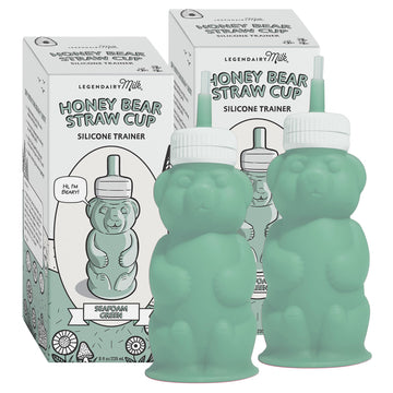 Legendairy Milk Honey Bear Straw Cup Silicone For Babies (Green), 8 Oz. Dishwasher Safe Baby Straw Cup, Food Grade Silicone, Hon