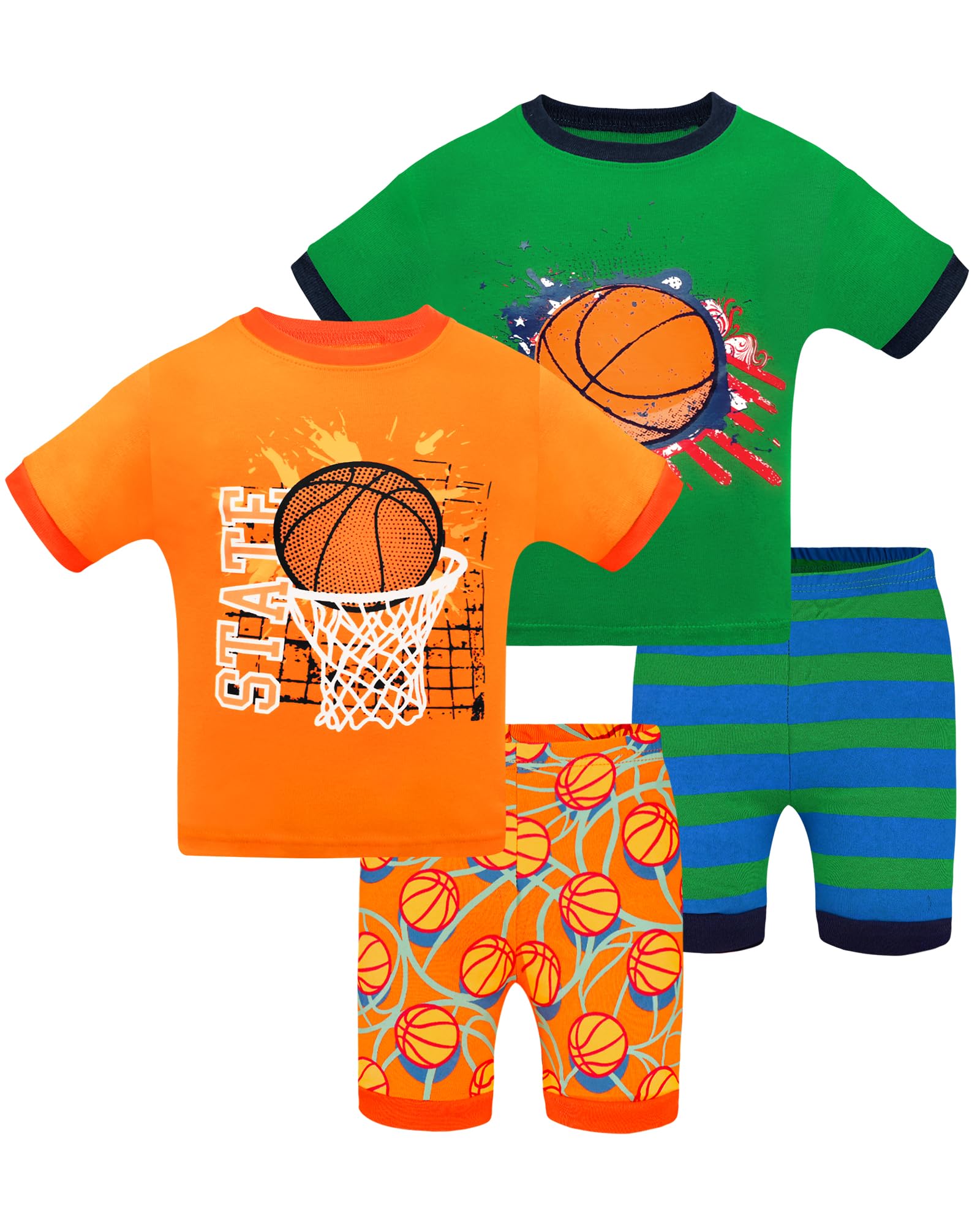 Daughter Queen Boys Pajamas 18-24 Months Summer Pjs Basketball Pj Sets Baby Toddler 100% Cotton Short Sleeve Jammies Sports Slee