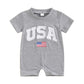 Fybitbo 4Th Of July Baby Boy Girl Outfit Usa Flag Short Sleeve Jumpsuit Romper Newborn Onesie Clothes (My First Fourth Of July B