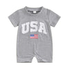 Fybitbo 4Th Of July Baby Boy Girl Outfit Usa Flag Short Sleeve Jumpsuit Romper Newborn Onesie Clothes (My First Fourth Of July B