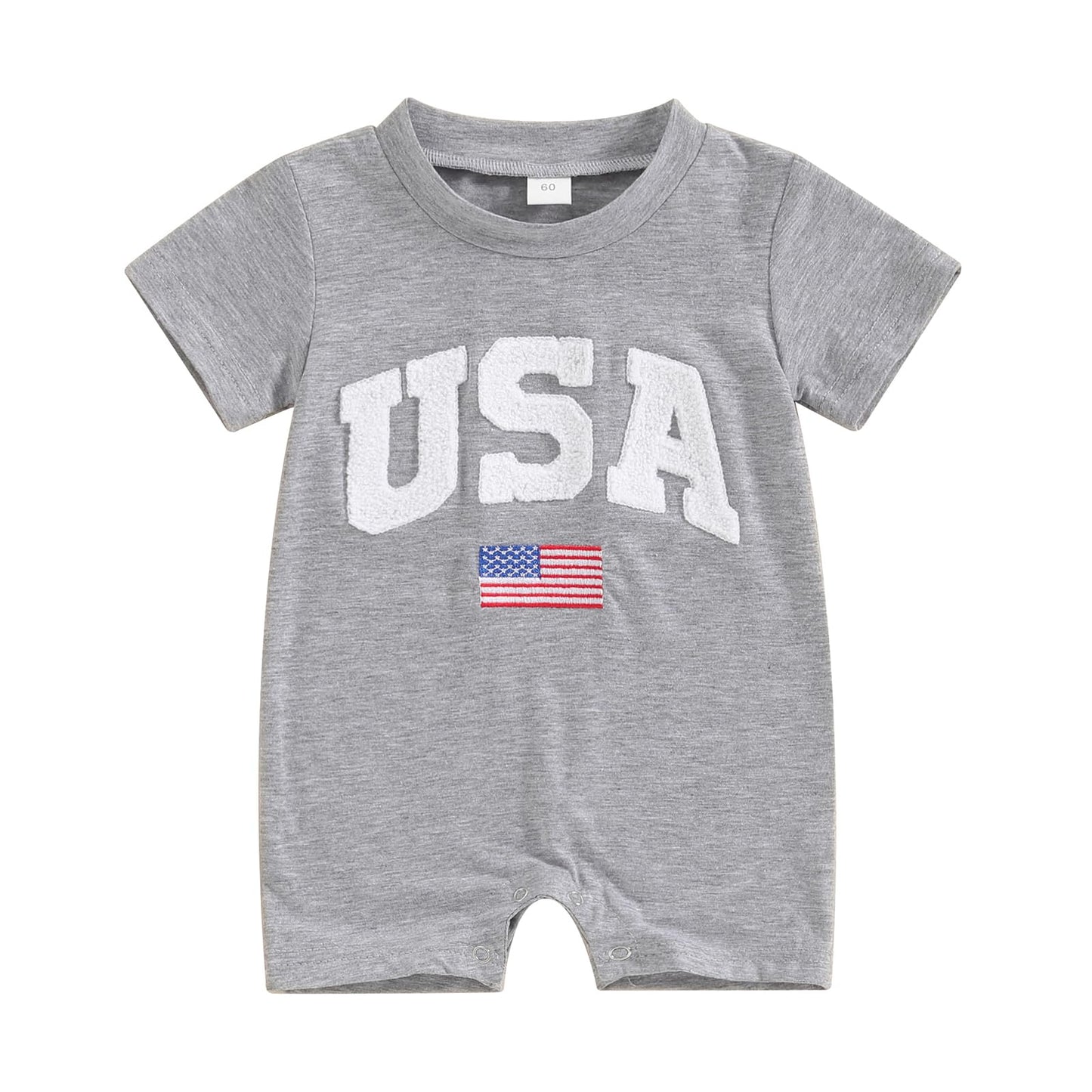 Fybitbo 4Th Of July Baby Boy Girl Outfit Usa Flag Short Sleeve Jumpsuit Romper Newborn Onesie Clothes (My First Fourth Of July B