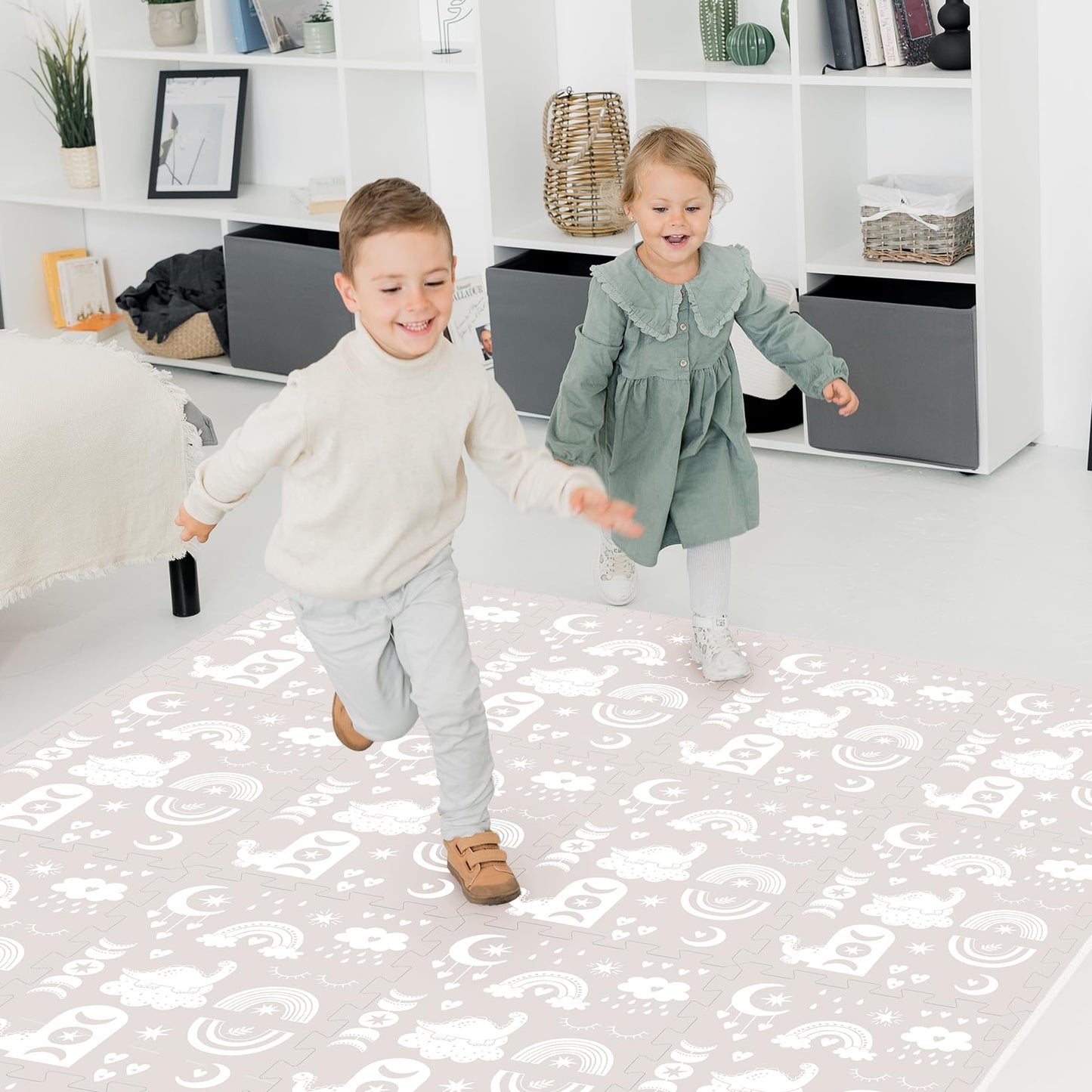 Premium Soft Foam Play Mat For Baby, 5.6 X 4 Ft, Easy To Clean - The Perfect Modern Foam Playmat Fits Nicely With Your Kids Play