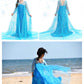 Luxury Princess Dress Costumes With Shining Long Cape Girls Birthday Party 7-8 Years