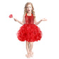 Red Tutu Dress For Girls Sparkly Sequin Christmas Princess Birthday Party Dress Costume For Little Girls Kids Halloween Prom Bal