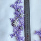 Wtbv.N 23X9Cm Sew On Beaded Rhinestones Light Purple Lace Applique Veil Manual Diy Accessories 2Pcs/Bag