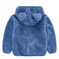 Jeskids Toddler Girls Boys Fleece Hoody Jacket Zip Up Teddy Coat Warm Winter Outwear Blue