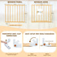 Wooden Baby Playpen With Door, Changeable & Expandable Play Fence For Toddlers, Large Wood Playpen Safety Baby Gate Playard, Saf
