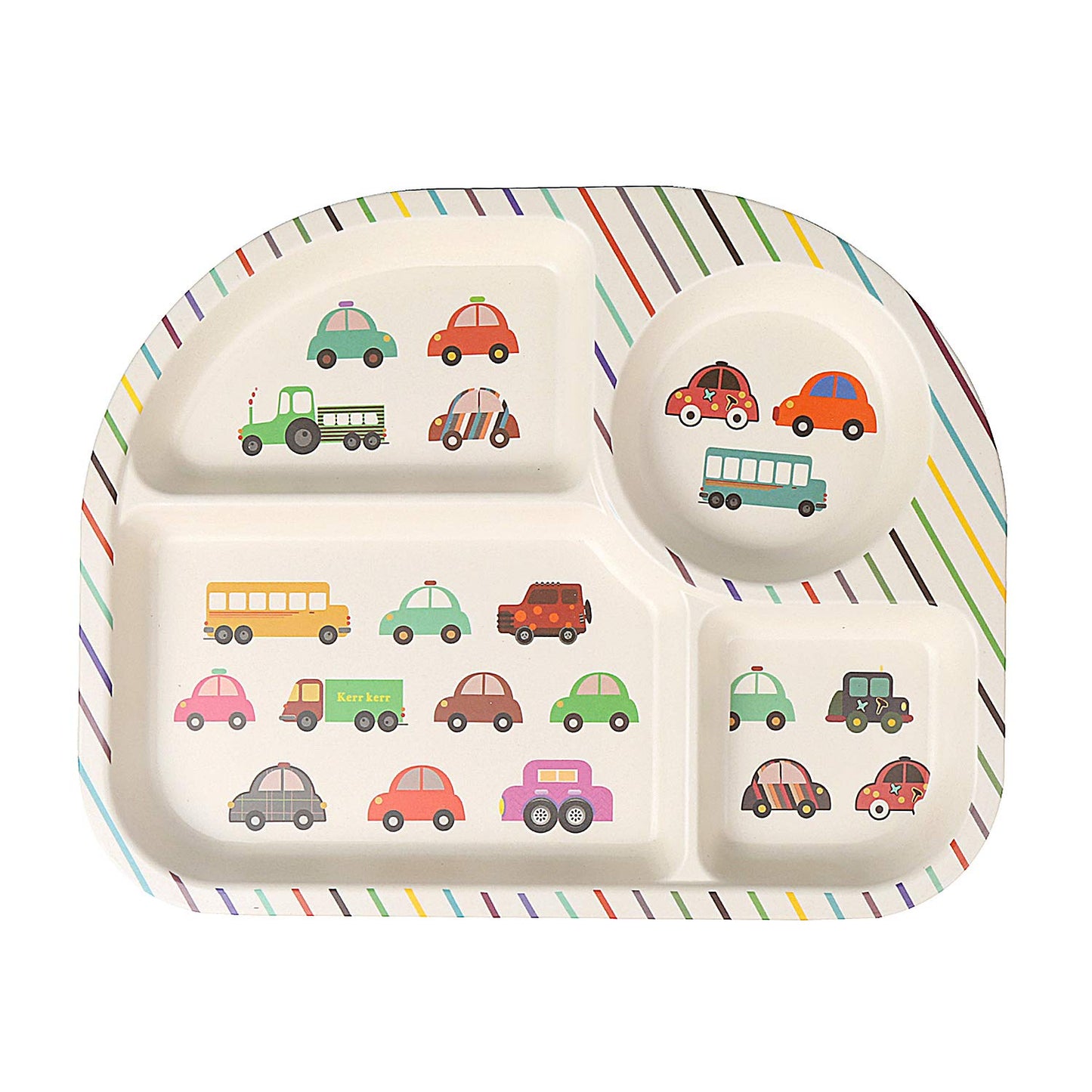 Shopwithgreen 7Pcs/Set Bamboo Kids Dinnerware Set - Children Dishes - Food Plate Bowl Cup Spoon Fork Set Dishware, Cartoon Table