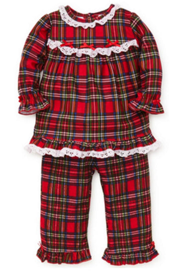 Little Me Baby Girl'S Xmas Plaid Pajamas Sleepwear, Plaid, 18 Months