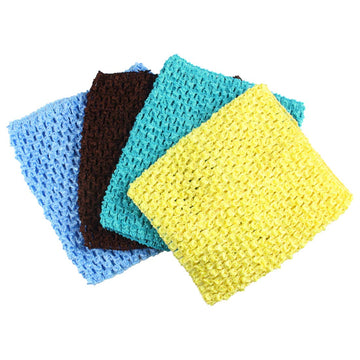 Andux 6 Inch Assorted Colors Baby Girl Crochet Tube Chest Tops Etmx-01 (Light Yellow+Brown+Blue+Lake Blue;4Pcs;6Inch)