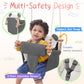 Baby Swing Indoor Outdoor, Secure Canvas Seat For Infant Toddler, Wooden Hanging With 3-Point Adjustable Safety Harness, Mountin