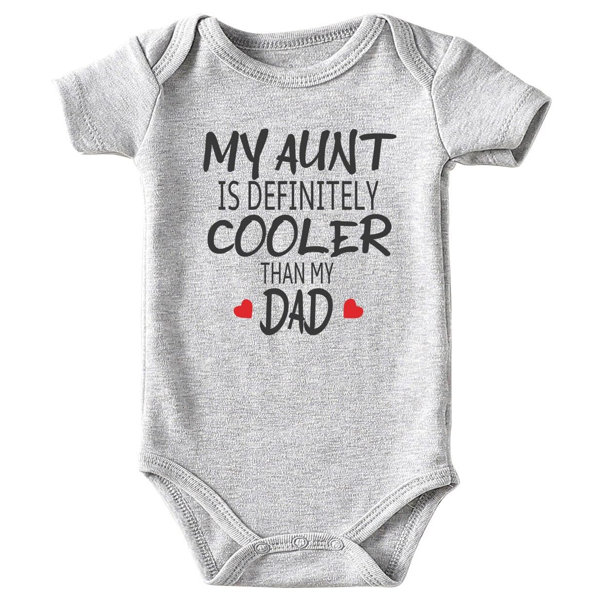 Shlrzy My Aunt Is Cooler Than Dad Baby Boy Clothes Unisex Funny Baby Girl Bodysuit Gray 0-3Months
