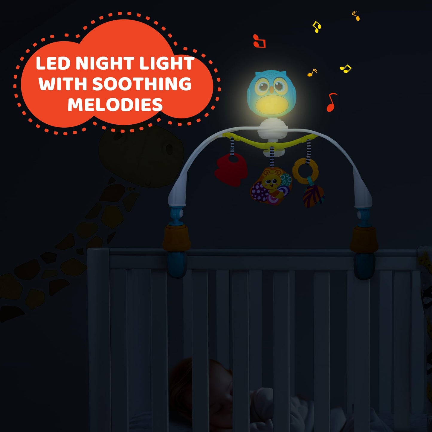 Baby Stroller Arch Toy with Relaxing Music & Lights - Adjustable Activity Arch & Play Accessories - Baby Bouncer Toy Bar, Carsea