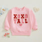 Zyhwshine Toddler Baby Girl Valentines Day Outfit Letter Embroidery Sweatshirt Crewneck Pullover Long Sleeve Sweater Clothes (Xo