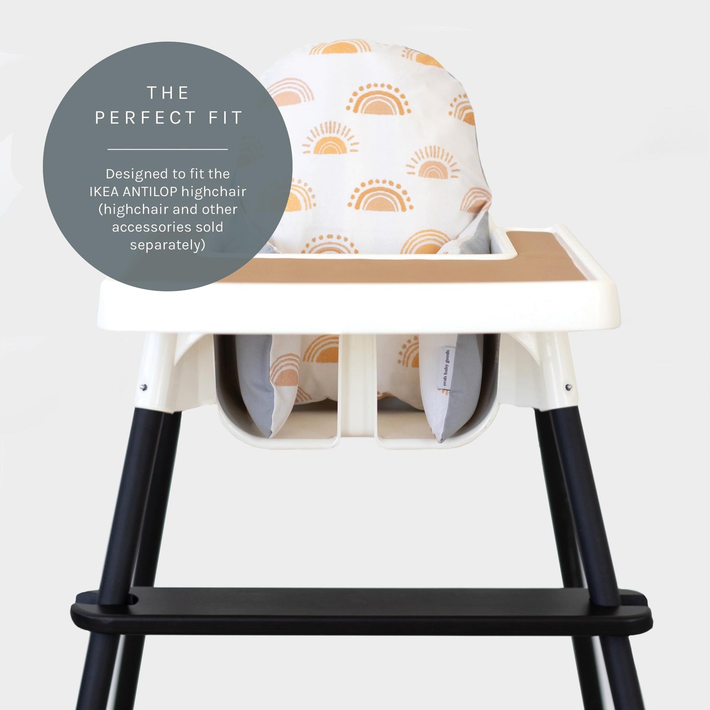 Yeah Baby Goods Adjustable Ikea High Chair Footrest (Black) - Attachable Ikea Antilop Highchair Footrest For Safer Mealtimes
