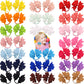 40Pcs Baby Girls 3.5'' Boutique Grosgrain Ribbon Hair Bows Elastic Hair Ties Ponytail Holder Hair Bands In Pairs For Girls Toddl