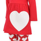 Unique Baby Girls Valentines Day Toddler Double Hearts Legging Set Outfit (10 Years, Red)