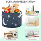 Alaza Moon Stars And Clouds On The Midnight Sky Storage Basket Gift Baskets Large Collapsible Laundry Hamper With Handle, 20X20X