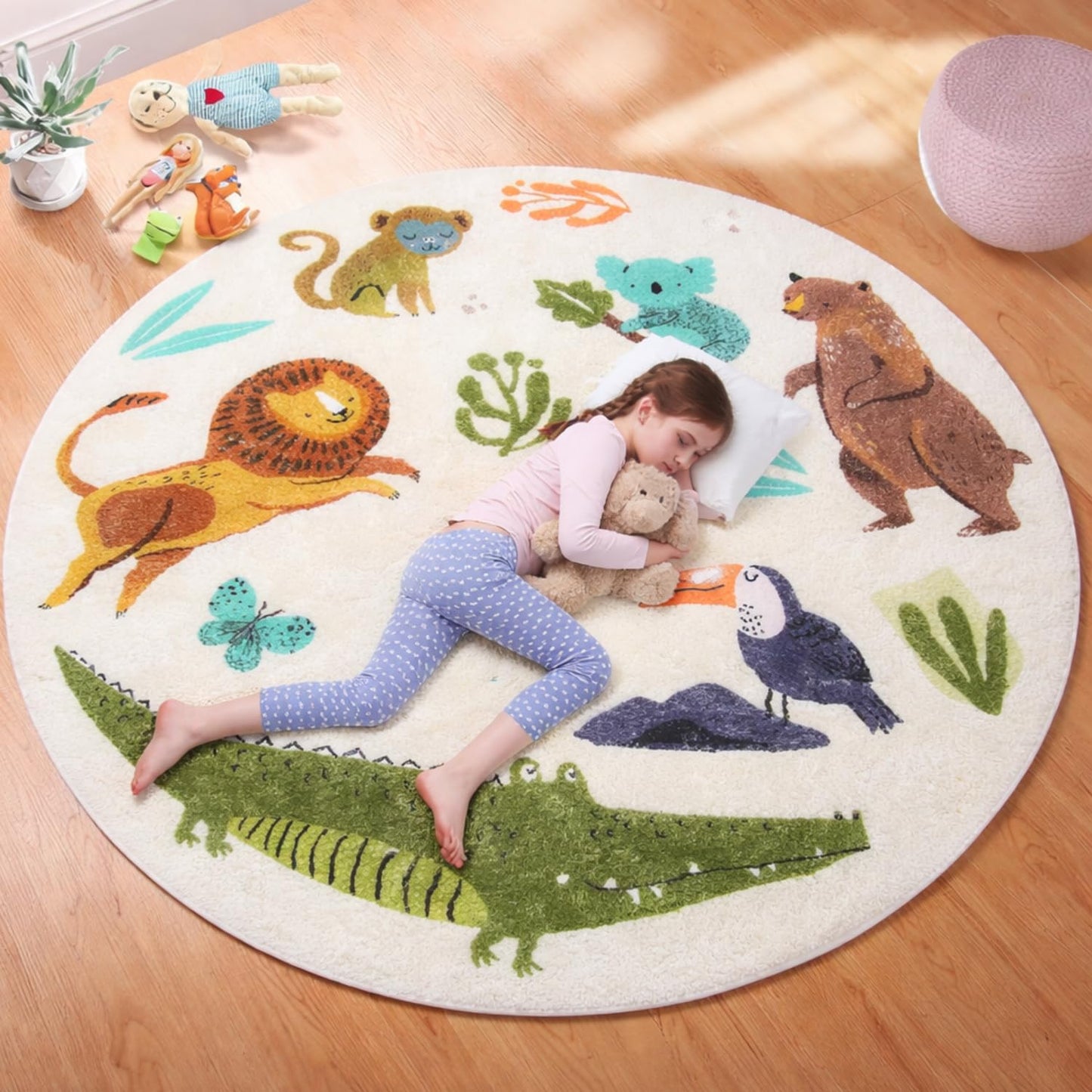 Metreno Kids Mats For Floor Plush Foam Mat For Infants NonSlip Children Crawling Mat Washable Carpet Rug For Babies Children Pl