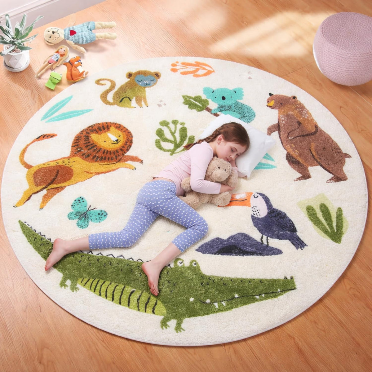 Metreno Kids Mats For Floor Plush Foam Mat For Infants NonSlip Children Crawling Mat Washable Carpet Rug For Babies Children Pl