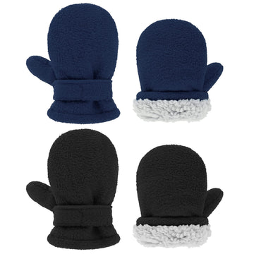 Zando Baby Mittens Winter Gloves Toddler Winter Gloves Toddler Mittens Warm Fleece Gloves For Boys Girls Kids Gloves Black & Nav