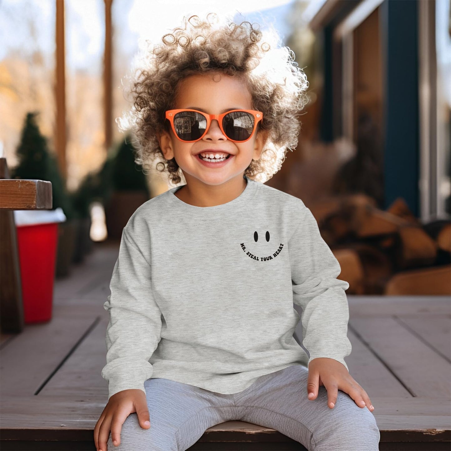 Boutikome Valentines Day Sweatshirt Toddler Baby Boy Mr. Steal Your Heart Shirts Long Sleeve Pullover Spring Tops Clothes(Grey,1