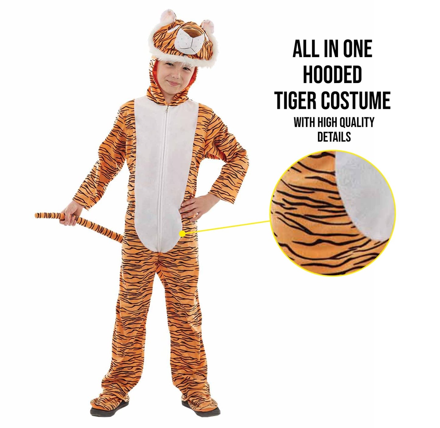 Fun Shack Tiger Costume Kids, Tiger Costume Boys, Girls Tiger Costume, Tiger Costume For Boys, Youth Tiger Costume Small
