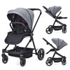 Stroller for Newborn, Convertible Baby Pram with Reversible Seat and One-Hand Fold, High Landscape Toddler Infant Pushchair with