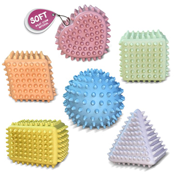 ROHSCE Soft Spiky Sensory Balls - No Hole Wheat Straw Soft Toys for Toddlers 1-3 Multicolor Bath Gifts Montessori Toys Baby Ball
